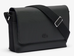 SAC MESSENGER MEN'S CLASSIC LACOSTE NOIR NH4645HC 000 www.solene-maroquinerie.fr