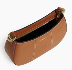 PETIT SAC DEMI LUNE LE TANNEUR JULIETTE EN CUIR GRAIN TAN TJET1050G05 www.solene-maroquinerie.fr