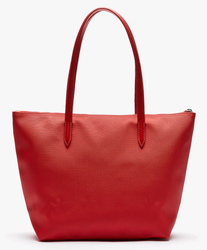 PETIT SAC CABAS ZIPP LACOSTE L.12.12 CONCEPT ROUGE NF2037PO 883 www.solene-maroquinerie.fr