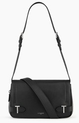 PETIT SAC BANDOULIERE LE TANNEUR SIMONE EN CUIR GRAIN NOIR TMON1200N01 www.solene-maroquinerie.fr