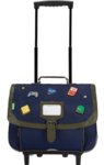 CARTABLE A ROULETTES TANN&#039;S 38CM SOAN BLEU 42165 www.solene-maroquinerie.fr