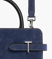 SAC A MAIN MOYEN MODELE LE TANNEUR EMILIE EN CUIR SUEDE EFFET DENIM TEMI16M5Q82 www.solene-maroquine