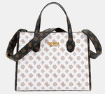 SAC A MAIN GUESS SILVANA LOGO 4G BLANC MULTI PA866522 WHITE LOGO MULTI www.solene-maroquinerie.fr