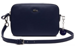 SAC BANDOULIERE LACOSTE DAILY CLASSIC EN TOILE ENDUITE PIQUE BLEU PEACOAT NF2771DC 021 www.solene-m