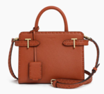 PETIT SAC  MAIN LE TANNEUR EMILIE EN CUIR GRAIN ACAJOU TEMI16M9M05 www.solene-maroquinerie.fr