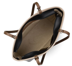 SAC CABAS LANCASTER CONSTANCE NOIR NUDE VISON 437-07 NOIR_NUVI www.solene-maroquinerie.fr