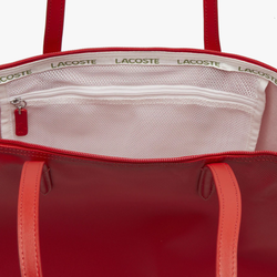 Sac cabas zipp LACOSTE L.12.12 Concept uni rouge NF1888PO883 www.solene-maroquinerie.fr