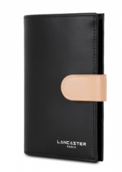 PORTEFEUILLE PORTE CARTES LANCASTER CONSTANCE 137-15 NOIR NUDE VISON www.solene-maroquinerie.fr