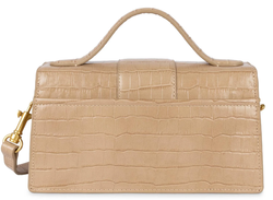 SAC BAGUETTE LANCASTER CROCO ILY NATUREL 531-013 NATUREL www.solene-maroquinerie.fr