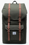 SAC A DOS HERSCHEL LITTLE AMERICA DARK OLIVE SADDLE BROWN 10014 03011 www.solene-maroquinerie.fr