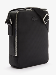 Sacoche zippe verticale unisexe LACOSTE Chantaco en cuir piqu mat NH3271CE000 www.solene-maroquine