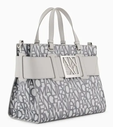 SAC A MAIN ARMANI EXCHANGE GRIS LOGO 942689 3F742 17611 www.solene-maroquinerie.fr