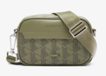 PETIT SAC REPORTER THE BLEND LACOSTE MONO KAKI NOIR NH4657BG N64 www.solene-maroquinerie.fr