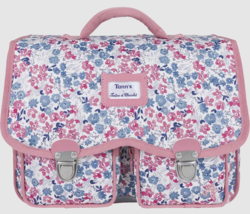 CARTABLE TANN'S 33CM FLEURS TARTINE ET CHOCOLAT 334415 www.solene-maroquinerie.fr