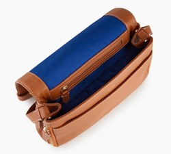 PETIT SAC BANDOULIERE LE TANNEUR SIMONE EN CUIR GRAIN MARRON TAN TMON1200G05 www.solene-maroquineri