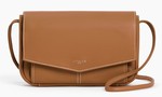 POCHETTE EN CUIR LISSE AVEC BANDOULIERE AMOVIBLE LE TANNEUR CHARLOTTE MARRON TAN TOTT3C01G05 www.sol