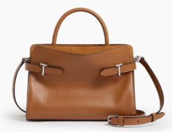 SAC A MAIN MOYEN MODELE LE TANNEUR EMILIE EN CUIR LISSE ET NUBUCK TAN TEMI16M1G05 www.solene-maroqui
