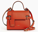 PETIT SAC  MAIN  RABAT LE TANNEUR EMILIE EN CUIR GRAIN ORANGE SIENNE TEMI1001O10 www.solene-maroq