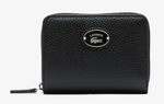 Petit porte-monnaie zipp femme Lacoste avec plaque mtallique noir NF3936GZ 000 www.solene-maroquin