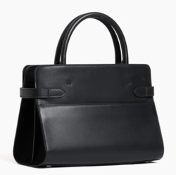 SAC A MAIN MOYEN MODELE LE TANNEUR EMILIE EN CUIR LISSE ET NUBUCK NOIR TEMI16M1N01 www.solene-maroqu