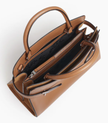 SAC A MAIN MOYEN MODELE LE TANNEUR EMILIE EN CUIR LISSE ET NUBUCK TAN TEMI16M1G05 www.solene-maroqui