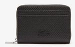 Petit porte-monnaie unisexe LACOSTE Chantaco zipp en cuir premium noir NF3855KL 000 www.solene-maro