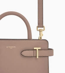 PETIT SAC A MAIN LE TANNEUR EMILIE EN CUIR GRAIN GRIS DE PARME TEMI1606S12 www.solene-maroquinerie.