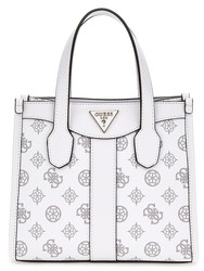PETIT SAC A MAIN GUESS CABAS  SILVANA WHITE LOGO PM866577 www.solene-maroquinerie.fr