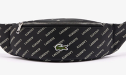 SAC BANANE ZIPP LACOSTE NOIR IMPRIM NU4449TX M66 www.solene-maroquinerie.fr