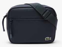Sacoche homme Lacoste en petit piqu noir NH4046LV B88 www.solene-maroquinerie.fr