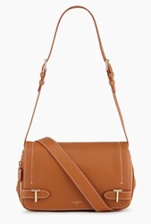 PETIT SAC BANDOULIERE LE TANNEUR SIMONE EN CUIR GRAIN MARRON TAN TMON1200G05 www.solene-maroquineri