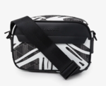 PETIT SAC REPORTER THE BLEND LACOSTE PRINT BLANC MONO NOIR NH4785BG Q11 www.solene-maroquinerie.fr