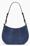 PETIT SAC DEMI LUNE LE TANNEUR JULIETTE EN CUIR SUEDE EFFET DENIM TJET1051Q82 www.solene-maroquineri