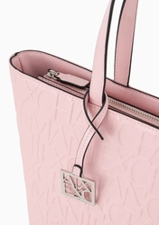 Sac shopper avec fermeture clair et logo en relief sur l'ensemble ARMANI EXCHANGE ROSE 942650 CC794