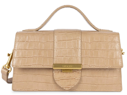 SAC BAGUETTE LANCASTER CROCO ILY NATUREL 531-013 NATUREL www.solene-maroquinerie.fr