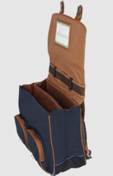 CARTABLE TANN'S AXEL BICOLORE KAKI BLEU 41CM 41127 www.solene-maroquinerie.fr