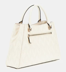 SAC A MAIN GUESS ADELARD LOGO 4G VERNI BLANC GG950206 STONE www.solene-maroquinerie.fr