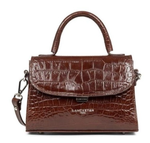 PETIT SAC A MAIN LANCASTER EXOTIC CROCO NOIR 426-84 CHATAIGNE www.solene-maroquinerie.fr