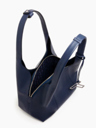SAC PORT PAULE MOYEN MODLE LE TANNEUR JULIETTE EN CUIR GRAIN BLEU CREPUSCULE TJET1060B01 www.sol