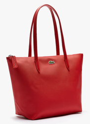 PETIT SAC CABAS ZIPP LACOSTE L.12.12 CONCEPT ROUGE NF2037PO 883 www.solene-maroquinerie.fr