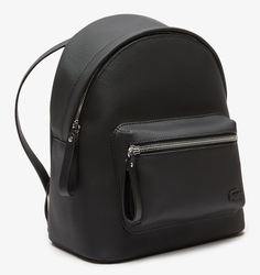 Sac  dos femme Lacoste avec grande poche sur le devant noir NF3946DB 000 www.solene-maroquinerie.fr