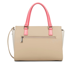 PETIT SAC CABAS MAIN LANCASTER CONSTANCE BEIGE ECRU ROSE FONC� 437-03 BEIGE_ECRF www.solene-maroquin