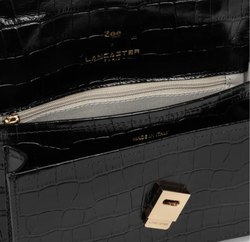 SAC TROTTEUR LANCASTER X ZO ANNA 480-010 NOIR_CROCO www.solene-maroquinerie.fr