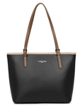 SAC CABAS LANCASTER CONSTANCE NOIR NUDE VISON 437-07 NOIR_NUVI www.solene-maroquinerie.fr