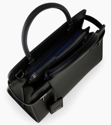 SAC A MAIN MOYEN MODELE LE TANNEUR EMILIE EN CUIR GRAIN NOIR TEMI1614N01 www.solene-maroquinerie.fr