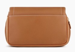 PETIT SAC BANDOULIERE LE TANNEUR SIMONE EN CUIR GRAIN MARRON TAN TMON1200G05 www.solene-maroquineri