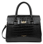 SAC A MAIN LANCASTER EXOTIC LZARD ET CROCO NOIR 524-85 NOIR www.solene-maroquinerie.fr