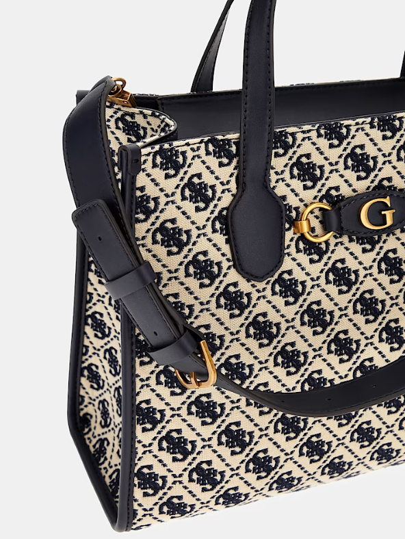 SAC CABAS 2 COMPARTIMENTS GUESS IZZY LOGO 4G MARINE