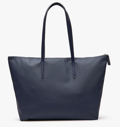 Sac cabas zipp LACOSTE L.12.12 Concept uni marine NF1888PO141 www.solene-maroquinerie.fr