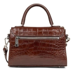 PETIT SAC A MAIN LANCASTER EXOTIC CROCO NOIR 426-84 CHATAIGNE www.solene-maroquinerie.fr